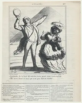 Leocadie, up there 40 centuries and three quarters are looming down upon us.... November 27, 1869. Creator: Honore Daumier