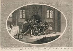 Charles Alfred Gallery: Leofa the robber stabbing Edmund I at a festival at Pucklekirk, Gloucestershire 946 (1793)