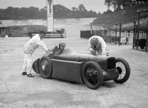 Leon Cushmans Austin 7 racer making a speed record attempt, Brooklands, 8 August 1931