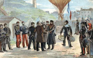 Leon Gambetta, French politician about to escape besieged Paris, Franco-Prussian War, 1870 Leon Gambetta, French politician about to escape besieged Paris, Franco-Prussian War, 1870