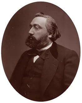 Woodburytype Prints: Leon Gambetta, French statesman, 1882. Creator: Lock & Whitfield