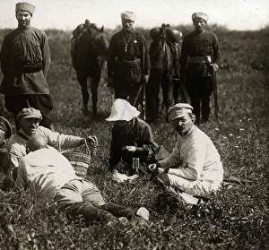 Leon Trotsky with his wife in the Caucasus, 1929