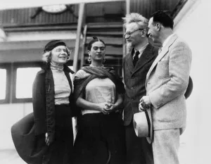 1917 Prints: Leon Trotsky with his wife Natalia Sedova and Mexican artist Frida Kahlo, 1937