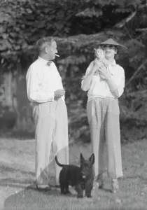 Group Portraits Prints: Leonard, Mr. and Mrs. with cat and dog