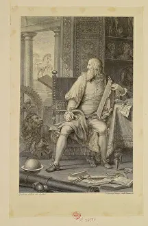 Parma Prints: Leonardo da Vinci in his study, 1782. Creator: Cunego, Domenico (1727-1803)