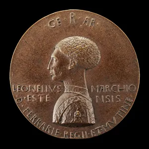 Leonello d Este, 1407-1450, Marquess of Ferrara 1441 [obverse], 1444. Creator: Pisanello