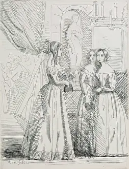 Scary Prints: Leonore, Arabella and Rosa, 1841. Creator: Queen Victoria
