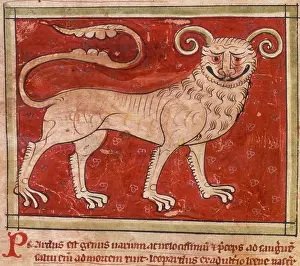 Leopard Prints: A leopard, 14th century. Creator: Unknown