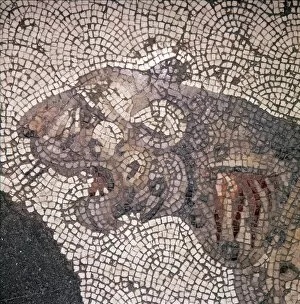 Byzantine Gallery: Leopard Mosaic detail, Great Palace, Istanbul, c4th-6th century
