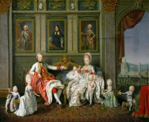 Leopold Ii Prints: Leopold I, Grand Duke of Tuscany with his wife Maria Luisa and their children