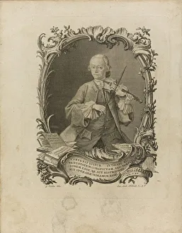 Leopold Mozart Prints: Leopold Mozart. Frontispiece of the Versuch einer grundlichen Violinschule