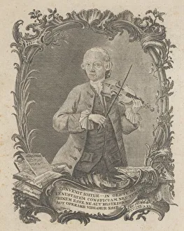 Leopold Mozart playing the violin, 1756. Creator: J. A Friedrich