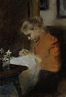 Fair Collection: Leopoldine Steindl-Moser, sister of the artist, around 1895. Creator: Koloman Moser