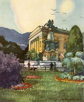 Universitats Gallery: Leopoldsbrunnen und Stadttheater, (Leopolds fountain and city theater), c1929