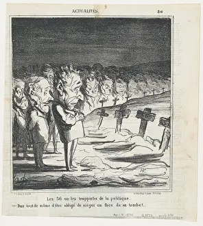 Cemetery Prints: Les 56 ou les trappistes de la politique, 1870. Creator: Honore Daumier