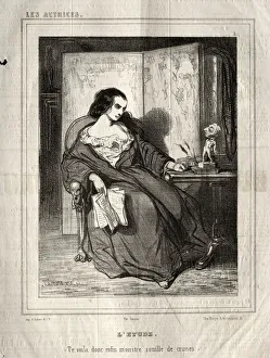 Les Actrices: LEtude, 1843. Creator: Paul Gavarni (French, 1804-1866)