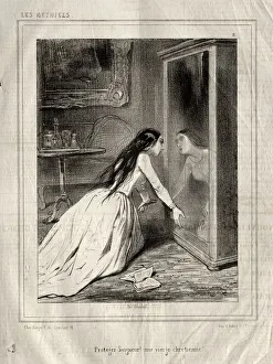 Paul Gavarni French Prints: Les Actrices: Protegez Seigneur! un vierge chretienne, 1843. Creator: Paul Gavarni (French