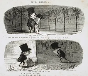Les Agrémens du soir/Les Désagrémens de la nuit, 1853. Creator: Honore Daumier