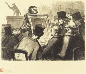 Les Amateurs de tableaux a l'hotel Bouillon, 1862. Creator: Charles Maurand