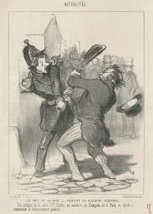 Irony Prints: Les amis de la paix... 19th century. Creator: Honore Daumier