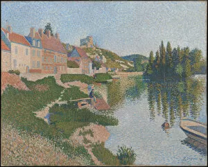 Signac Gallery: Les Andelys. The Riverbank, 1886. Artist: Signac, Paul (1863-1935)
