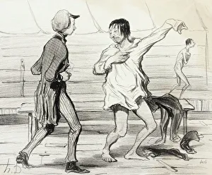 Public Baths Prints: Les Bains à vingt centimes, nouveau style, 1842. Creator: Honore Daumier