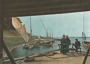 Les berges du Nil a Ouadi-Halfa; Le Nord-Est Africain, 1914. Creator: Jules Gervais-Courtellemont
