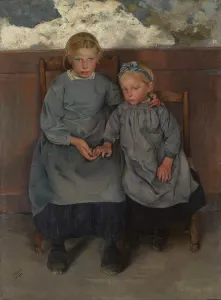 Fingers Prints: Les Boechelles. Two Walloon Peasant Children, 1888. Creator: Leon Frederic
