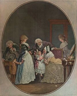 Society Gallery: Les Bouquets, Ou La Fete De La Grand Maman, 1788, (1913). Artist: Philibert Louis Debucourt