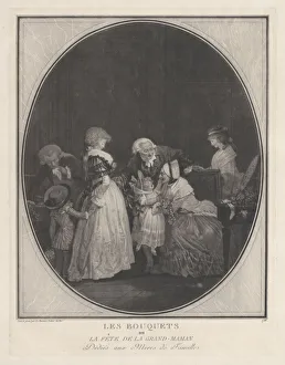 Les Bouquets ou la fete de la grand-maman, 1788. Creator: Philibert Louis Debucourt