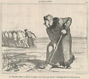 Draft Prints: Les Boyards réduits a cultiver... 19th century. Creator: Honore Daumier