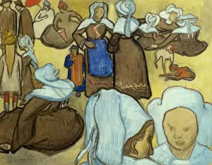 Genre Scene Gallery: Les bretonnes et le pardon de Pont Aven, 1888. Creator: Gogh, Vincent, van (1853-1890)