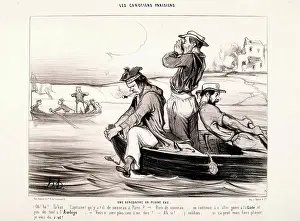 Activity Prints: Les Canotiers Parisiens. Une rencontre en pleine eau, 1843. Creator: Honore Daumier