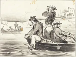 Day Out Prints: Les Canotiers Parisiens. Une rencontre en pleine eau, 1843. Creator: Honore Daumier