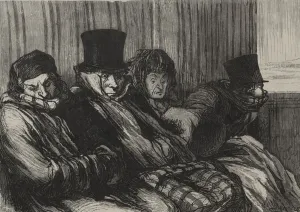 Honoredaumier French Prints: Les chemins de fer: train de plaisir: dix degres dennue et de mauvaise humeur