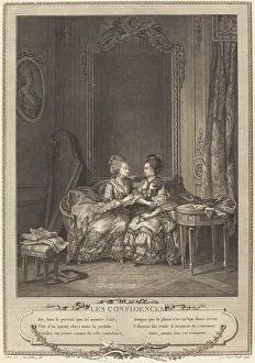 Salon Prints: Les confidences, 1774. Creator: Charles Louis Lingée