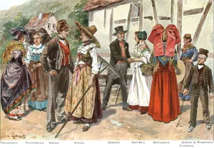 Alsatian Prints: Les Costumes de l'Alsace, 1924. Creator: P Kauffmann
