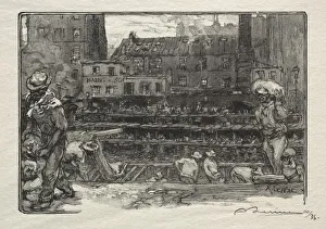 Les Dechargeurs de Platre. Creator: Auguste Louis Lepere (French, 1849-1918)