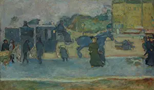 Oil On Paper Prints: Les deux fiacres (Boulevard des Batignolles), 1901. Creator: Bonnard, Pierre (1867-1947)
