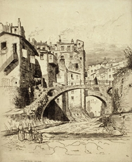 Tonalism Prints: Les Deux Ponts, San Remo, c1900-1938. Creator: George Charles Aid