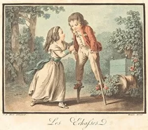 Bonnet Louis Marin Gallery: Les Echasses, c. 1790. Creator: Louis Marin Bonnet