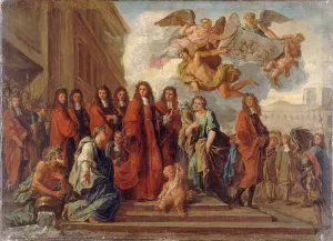 Les échevins parisiens quittent l'Hôtel de Ville pour se rendre à Notre-Dame assister au... c1681. Creator: Noël Coypel