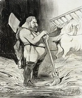 Cleaning Prints: Les Écuries d'Augias, 1842. Creator: Honore Daumier