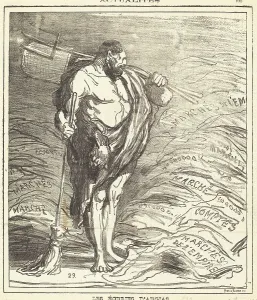 Newsprint Prints: Les écuries d'Augias, 1872. Creator: Honore Daumier