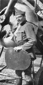 Les Etats-Unis dans la guerre; Le sergent aviateur americain Norman Prince, tombé... (1917). Creator: Unknown