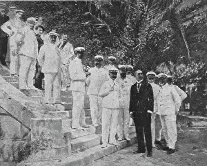 Les evenements de Grece; M. Guillemin, ministre de France a Athenes, et les amiraux de... 1916. Creator: S. Leonce