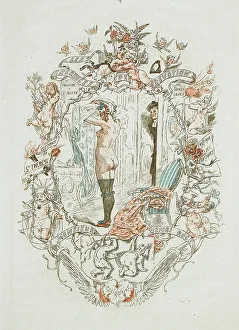 Felicien Victor Joseph Rops Prints: Les Exercices de dévotion de M. Henri Roch, 1882. Creator: Félicien Rops