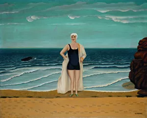 Swimsuit Gallery: Les falaises et la mer (The cliffs and the sea), 1931. Creator: Peyronnet, Dominique (1872-1943)