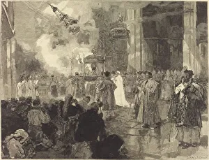 Reliquary Prints: Les Fetes de Sainte-Jacques de Compostelle: La Procession des Reliques