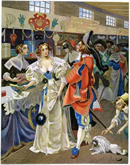Shopping Arcade Prints: Les Galeries de Bois during the reign of Louis XIII